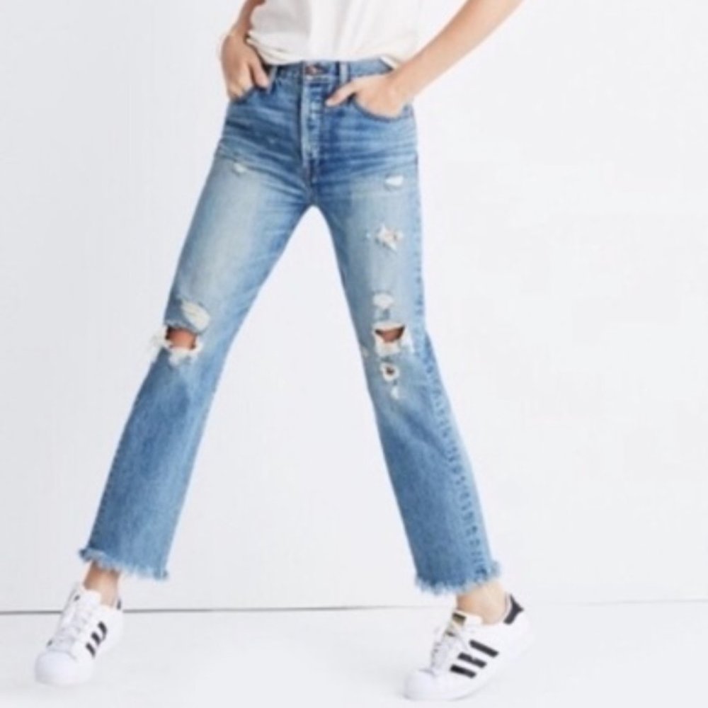 Madewell Rivet & Thread Ripped Retro Straight Jean - Picture 2 of 15